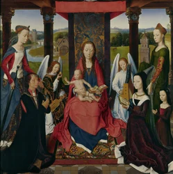 Jungfrun och barnet med helgon och donatorer, en panel ur »Donne-triptyken», ca 1478